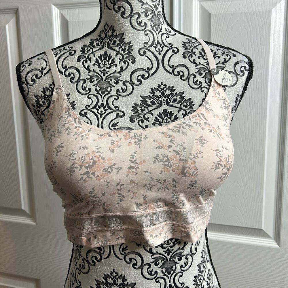 Lucky Brand 2 Wirefree Padded Floral Gray LVD00159 NEW